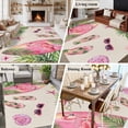 thumbnail image 5 of Summer Flamingo Area Rugs 6'x9', Washable Small Throw Rugs for Kitchen Dining room, Tropical Plants Botanical Floral Rustic Indoor Outdoor Rug Non-Slip Low Pile Carpet Runner Reversible Floor Mats, 5 of 8
