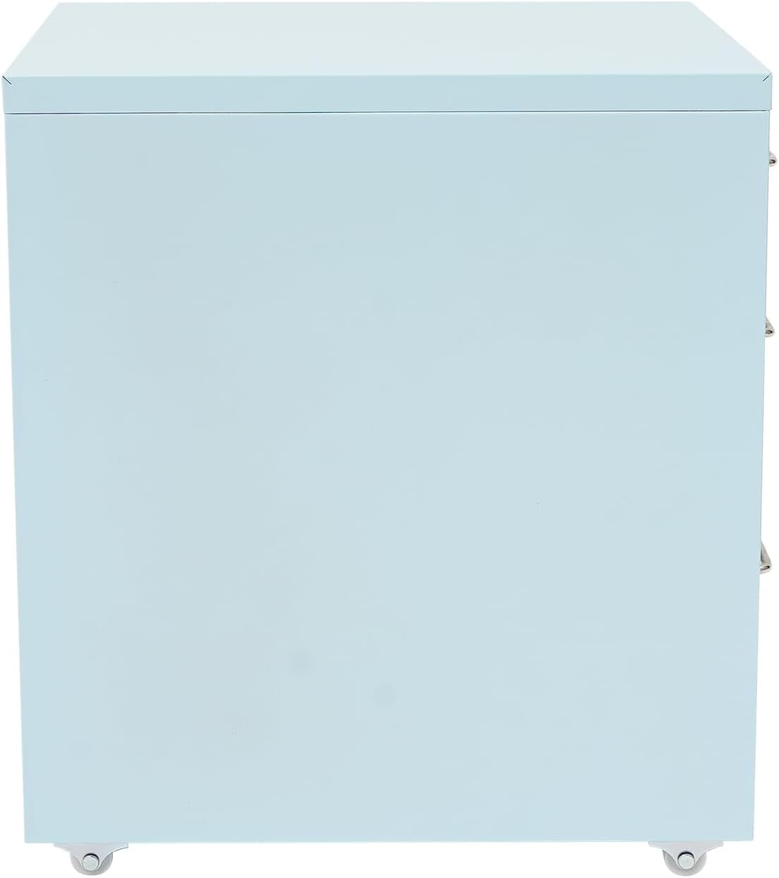3-Drawers File Cabinet with Lock, Home Mobile Metal File Cabinet, File Cabinet with Wheels,Office Filing Cabinet Organizer for Home Office - Blue