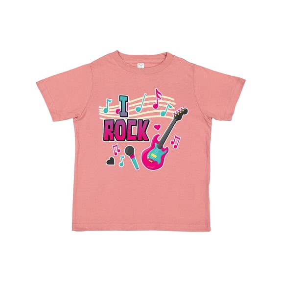 Inktastic I Rock with Guitar Microphone and Music Notes Boys or Girls Toddler T-Shirt