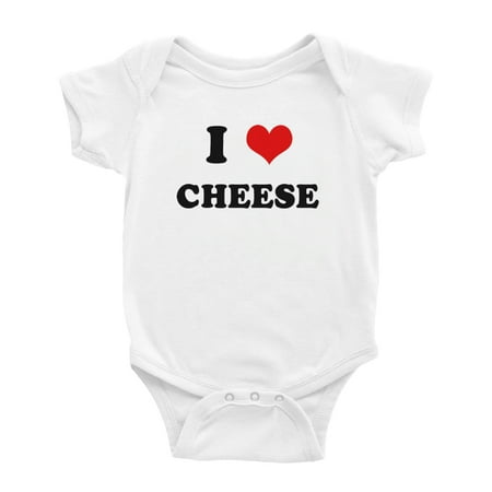 

I Heart Cheese Love Food Funny Baby Romper (White 18-24 Months)