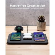 mophie 4-in-1 Wireless Charging Mat for Apple iPhone AirPods & Watch Samsung Galaxy Google Pixel and all Qi-Enabled Devices Additional USB-A Port Intuitive Design Includes Apple Watch Adapter