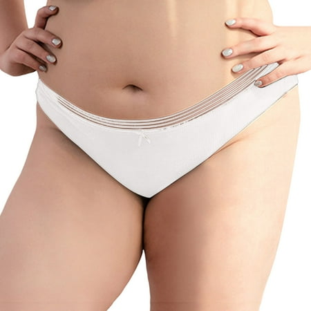 Icvfdpl Womens Panties Plus Size Lace Stretch Hipster Leisure Relaxed Fit Women Underwear Briefs White 2Xl