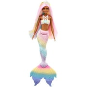 Barbie Dreamtopia Rainbow Magic Mermaid Doll with Rainbow Hair and Water-Activated Color Change Feature, Gift for 3 to 7 Year Olds