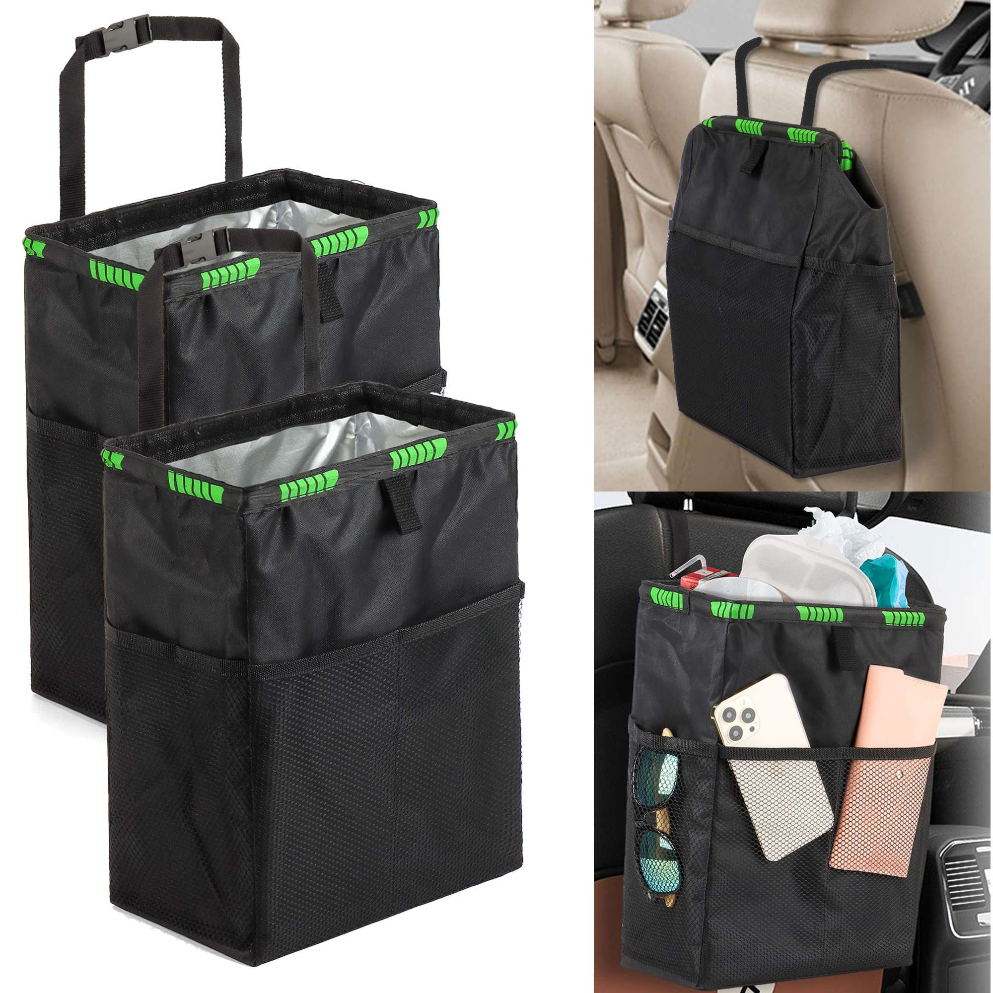 Universal Portable Car Circular Trash Can Garbage Pocket Sundries Bin Cover  Organizer For Geely Geometry C 2020 2021 2022 2023 - AliExpress