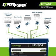 ExpertPower 24V 100Ah Lithium LiFePO4 Deep Cycle Rechargeable Battery | 2500 - 7000 Life Cycles & 10-Year Lifetime | Built-in BMS | Trolling Motors, RV, Solar, Marine, Overland, Off-Grid