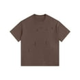 thumbnail image 1 of Blusas y camisas de manga corta y cuello redondo para hombre, estilo vintage, color liso, estilo casual, de manga corta y cuello redondo., 1 of 2