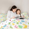 thumbnail image 5 of Manfei Pink Green Eggs Queen Comforter Set, Kawaii Cartoon Rabbit Print Bedding Sets, Happy Easter Festival Reversible Bedding Comforter Set, Breathable Home Decor, 3pcs, 5 of 8