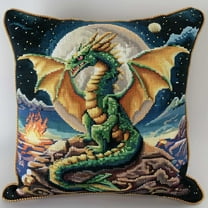 Latch Hook Pillow Kits Anime Dragon 17X17Inch Diy Handmade Crochet Yarn Needlework Hook And Latch Kit Printed Canvas Carpet Cushion Cover Home Christmas Decoration