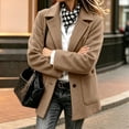 thumbnail image 5 of Asgosdo Women Wool Trench Coat Button Down Single Breasted Long Sleeve Soft Lined Casual Warm Peacoat Fall Winter Outerwear with Pockets, 5 of 7