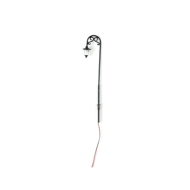 Yuarrent Modelo de lámpara de vía férrea, musgo, micropaisaje, LED para exteriores, poste de luz de Metal, patios, luz de pista, artesanías, Artesanía Negro (blanco cálido) Yuarrent HA066593-02