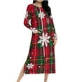 thumbnail image 2 of QUNYINEY Plus Size Nightgowns for Women Cute Zipper Christmas Long House Dress Long Sleeve with Pockets Crew Neck Loose Fit Sleep Dress for Women, 2 of 9