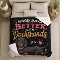 thumbnail image 5 of Dachshund Portrait Geometric Puppy Artwork Playful Graphic Style Dog Lovers Colorful Pet Portrait Warm Flannel Blanket, Pet Adoption Gift for Living Room and Bedroom Home Decor, 5 of 9