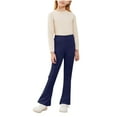 thumbnail image 3 of ZACPNCV Girls Flare Leggings Toddler Cotton Long Bottom Pants Navy 8-9 Years, 3 of 7