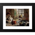 thumbnail image 2 of Fredrik Kolstø 14x11 Black Modern Framed Museum Art Print Titled - The Painter's Workshop (1885), 2 of 5
