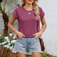 thumbnail image 2 of Besolor Womens Summer Tops Basic T Shirts Casual Loose Crewneck Cap Sleeve Tee Cute Clothes Trendy Fashion Outfits, 2 of 8
