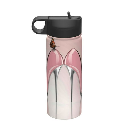 

Matuu High Heel Shoes Butterfly for 18oz Durable Thermal Cups Keep Drinks Cold & Hot Insulated Coffee Mug with Lid (With Straw)