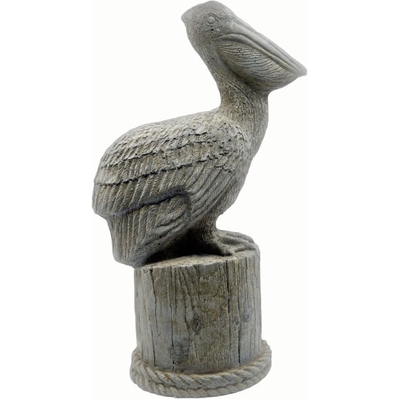 Solid Rock Stoneworks Concrete Pier Pelican - Cypress Stain - 17 tall x 8" w x 12" d