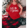 thumbnail image 2 of Christmas Shirts for Women Let It Snow Shirt Xmas Holiday Tshirt Cute Snowflake Print Tees Tops, 2 of 7