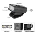 thumbnail image 2 of Luz para bicicleta Potentes luces para bicicleta - Luces para bicicleta recargables por USB Faro para bicicleta con pantalla LED 6 modos Antirrobo e impermeable Luz delantera y trasera para, 2 of 4