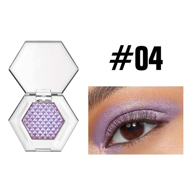 Sombras de ojos con brillo y perla (hasta 24 horas de duración), paleta de sombras de ojos, resistente al agua, aspecto natural, fórmula saludable, color morado