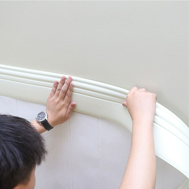 Flexible Baseboard Molding Trim Peel and Stick Self Adhesive, 16.4 ft x