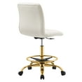 thumbnail image 4 of Modway Ripple Armless Performance Velvet Drafting Chair in Gold Ivory, 4 of 9