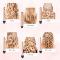thumbnail image 6 of USTAR Curling Iron 6 in 1 Curling Wand Set Instant Heating Up Hair Wands Curler with 6 LED Temperature Adjustment, Heat Protective Glove & 2 Hair Clips, rose golden, 0.5'' to 1.25'', 6 of 8