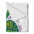 thumbnail image 2 of Saying Soft Flannel Fleece Throw Blanket, Inspirational Apple Print for Motivation Clean Eating Diet Fresh and Healthy, Cozy Plush for Indoor and Outdoor Use, 50" x 60", Green Purple, by Ambesonne, 2 of 5