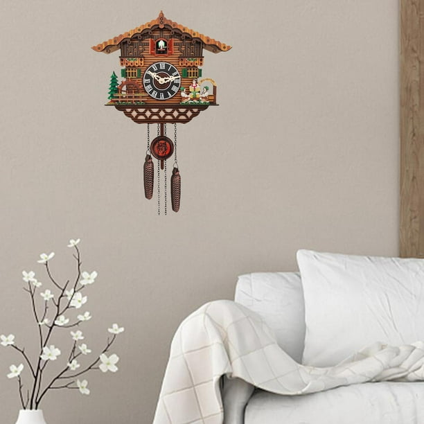 Reloj de de , Casa para Pájaros, Relojes de Pared, Decoración para hogar, Sala de , Cocina, Bosque Decorativo, Adorno Artesanal, Barco de la casa BLESIY Reloj de pared de cuco