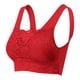 thumbnail image 3 of Gibobby Conjunto de lencería Cubierta de encaje deportivo con parte superior delantera de encaje Sujetador de mujer Sujetador sin costuras Íntimos(Rojo 3XL), 3 of 4
