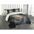 thumbnail image 3 of Ambesonne Galaxy Quilted Bedspread Set 3 Pcs, Star Disc in Huge Space, Queen Size, Black Beige Violet, 3 of 5