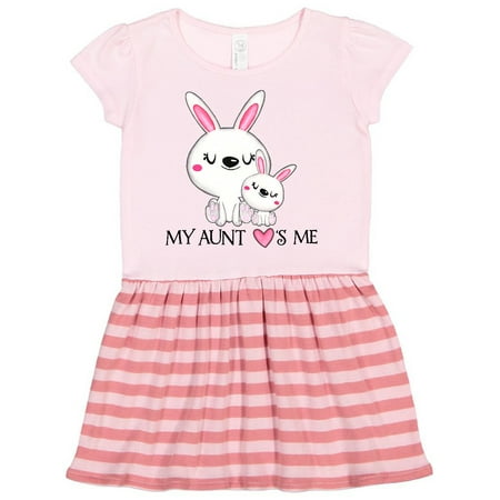

Inktastic My Aunt Loves Me- bunny family Gift Toddler Girl Dress