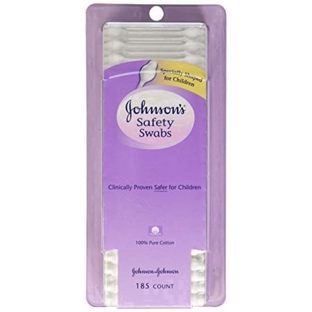 2 Pack Johnson's Safety Swabs 100% Cotton 185 Swabs Each