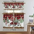 thumbnail image 1 of Fashnice Thermal Insulated Kitchen Valance Xmas Cafe Tier Christmas Short Window Curtain Christmas Half Window Drapes Slot Top Bathroom Scarf Style-J 2pc-Tier Curtain: W:27.5''x H:24'', 1 of 6