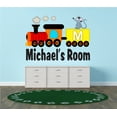 thumbnail image 2 of ALPHABET - Adhesive Kids Nursery Bedroom Educational Alphabet Letter M Wall Decoration - Mouse Train Art Design - Kids Bedroom Removable Personalized Name Lettering Art Wall Sticker 30" x 21", 2 of 3