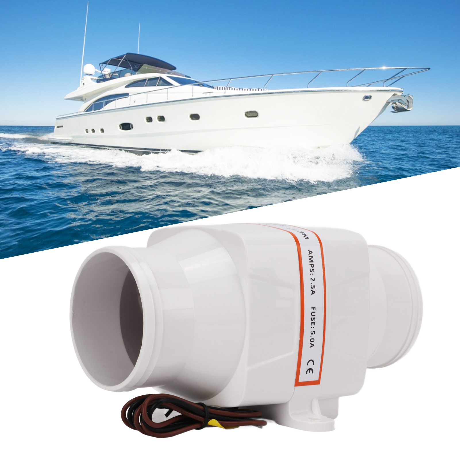 YLSHRF 12V 130CFM In Line Blower,Electric In Line Bilge Air Blower,3