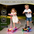 thumbnail image 4 of JoyStone Kick Scooter for Kids with LED Light Wheels & Music, 3 Adjustable Height Handlebars, Lean-to-Steer Technology, 3 Wheel Scooter for Toddlers Girls Boys Up to 110 Lbs, Black, 4 of 11