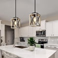 thumbnail image 4 of Pendant Light, Metal Pendant Light Fixtures with Wooden Grain Finish, 48" Adjustable Pipes for Flat and Slop Ceiling, Hanging Ceiling Lamp for Kitchen, Living Room, Bedroom, E26 Base, 4 of 7