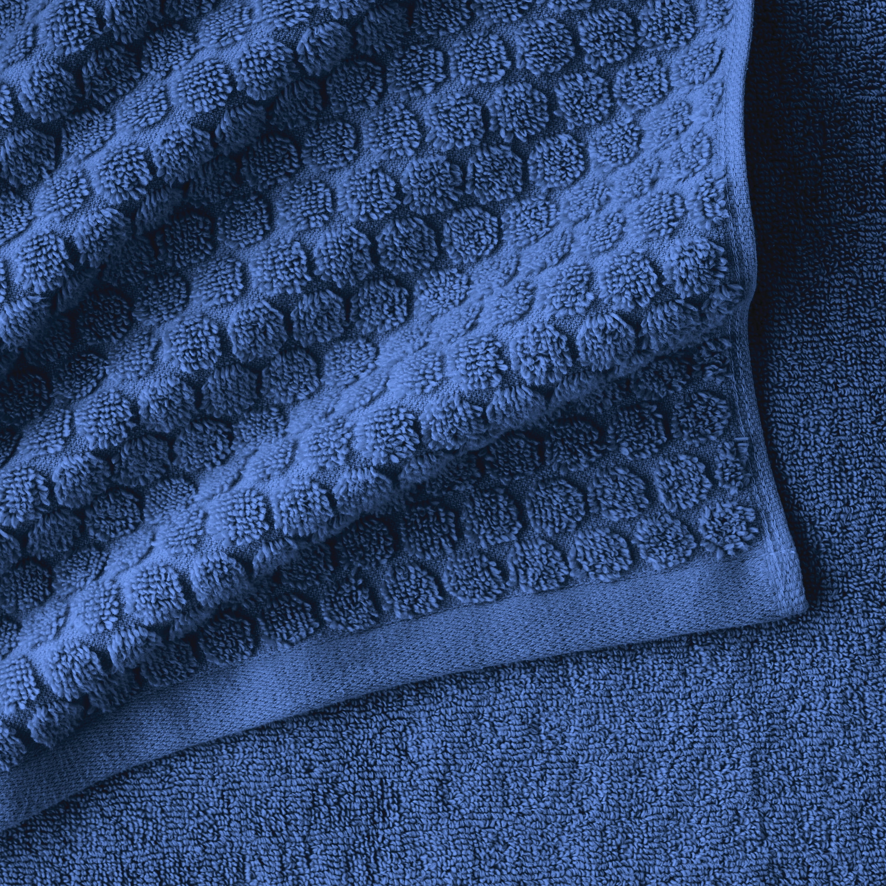Beautiful by Drew Barrymore 6-Piece Dot Bath Towel Set, Soft 100% Cotton, Nightshadow Blue