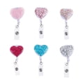 thumbnail image 4 of Miangastore 6 Pcs Porte-Badge d'Infirmière Coloré Créatif en Forme de Cœur avec Strass, Clips Rétractables pour Badge d'Identité, 4 of 8
