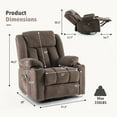 thumbnail image 4 of Sfxingyou Adult Fabric Solid Print Recliner Chair with Massage and Heat, Black Fabric, 4 of 7