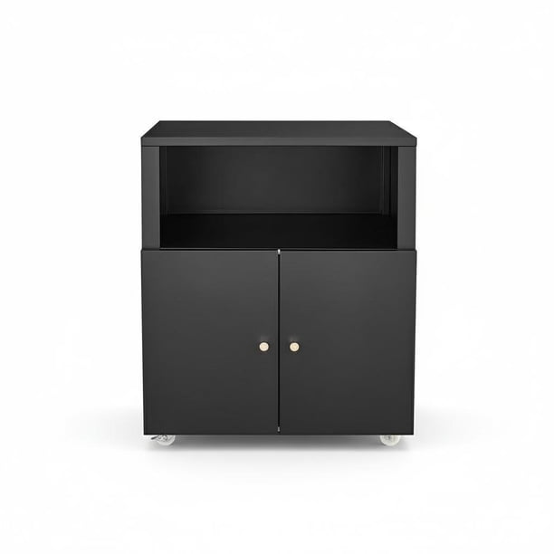 Qinaqin Soporte Metálico Blanco 2-Tier de Impresora con Ruedas – Cerrable Gabinete & Ajustable Estante Móvil Filing para Under Escritorio Oficina en Casa Pequeño Spaces cm de