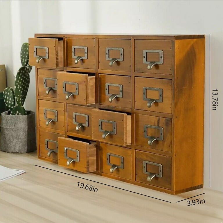 Old Wood Box, Vanity Organizer, Wood Desk Organizer, Large