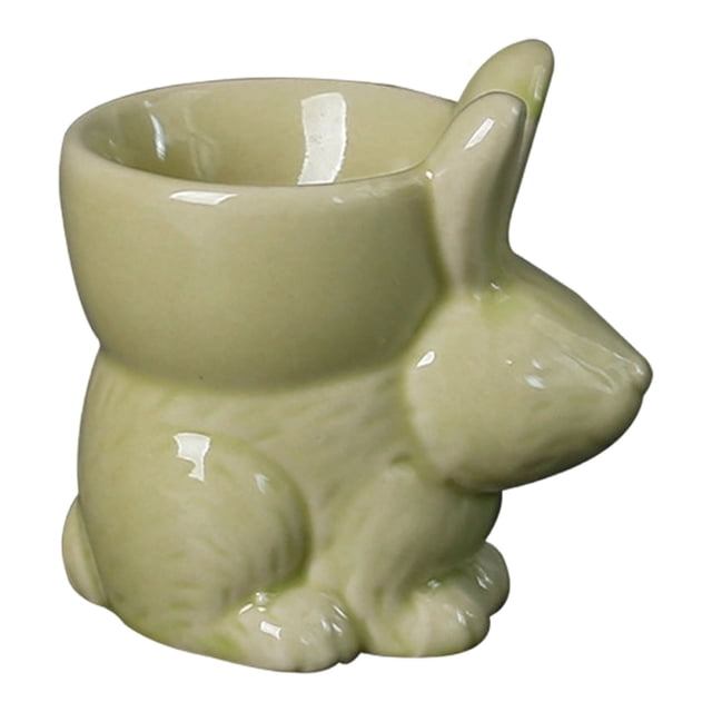 BINGLI Egg Cups for Soft Boiled Eggs, Easter Egg Holder Soft Boiled Egg Cups Egg Display Stand Ceramic Rabbit Bunny Egg Cup Holder for Home Decor Kitchen Utensils Easter Bunny Egg Stand Decoration