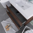 thumbnail image 5 of Alice 36" Wall Mounted Floating Bathroom Vanity in Walnut with White Basin, 5 of 11