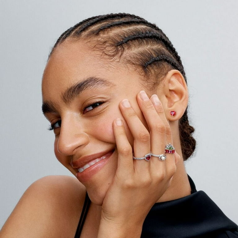 PANDORA Disney Princess Tiana Tiara Ring, Sterling Silver, Green