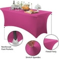 thumbnail image 7 of Uralili Fitted Table Cover Elastic Spandex Tablecloth 4 ft Bed Table Clothes-Purple, 7 of 7