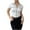 White, variant on Womens Fashion Tops Summer Knit Turn down Collar Slim Fitted Shirts Color Block Tee Comfy Soft Clothes (XS, White)