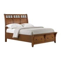 Joseph Queen Sleigh Storage 3PC Bedroom Set in Chestnut