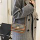thumbnail image 5 of Bolso bandolera con cadena y solapa de tela de lana para mujer (marrón) Tmvgtek Para estrenar, 5 of 9